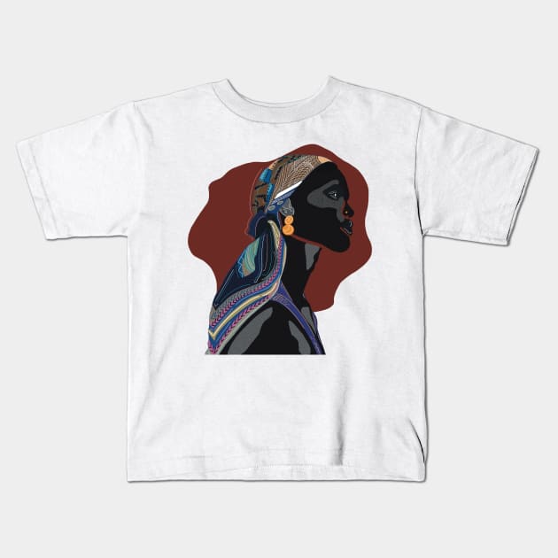 African woman art Kids T-Shirt by Brooke Danaher Art 